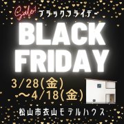 ★BLACK FRIDAY SPECIAL SALE★ 厳選モデルハウス販売中！【松山市衣山】（3/28～4/18）