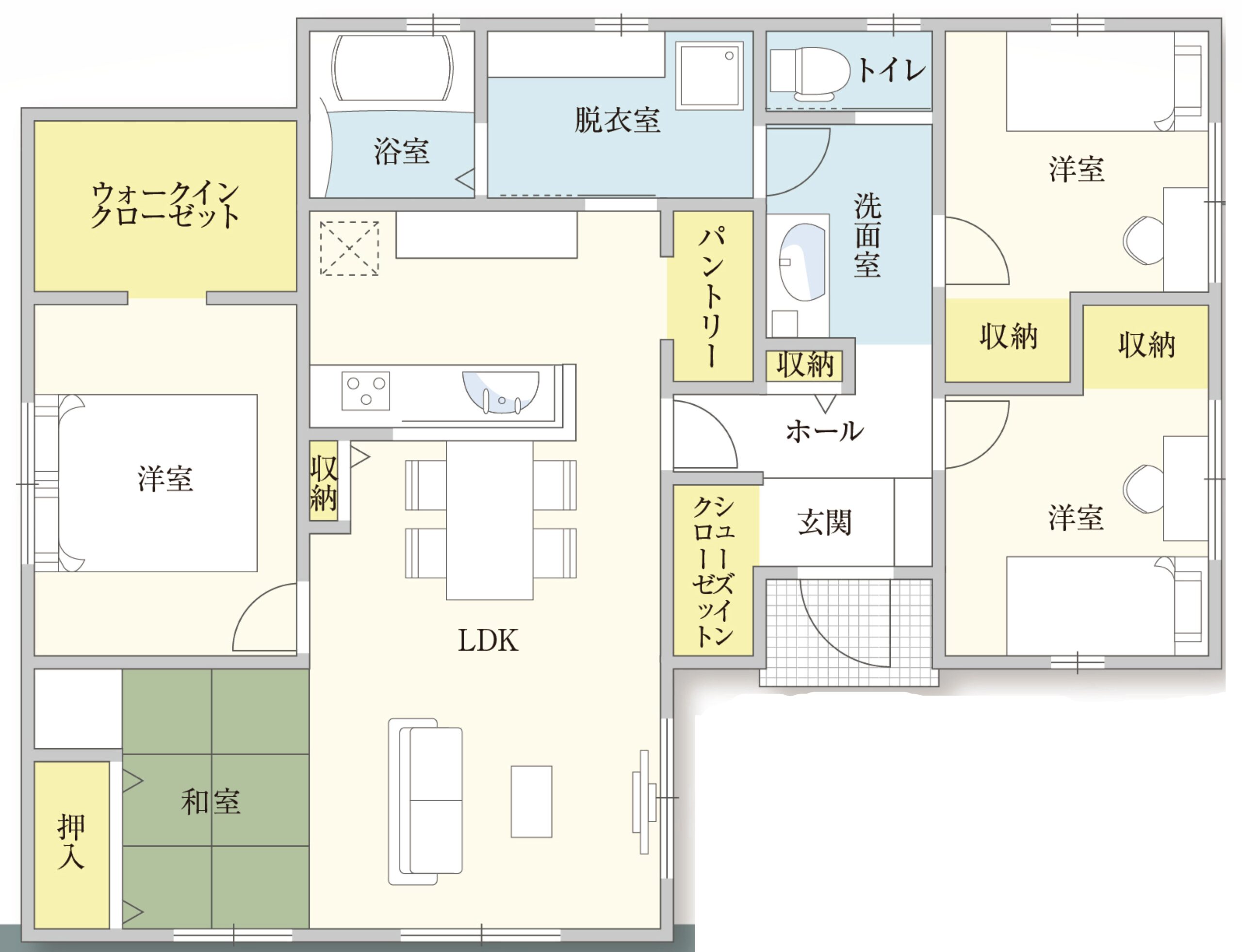 徳島市上八万町モデルハウス 間取り
